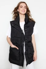 Trendyol Black Wide-Cut Oversized Standing Collar Inflatable Vest