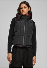 Women's reversible cropped vest black/fuchsia