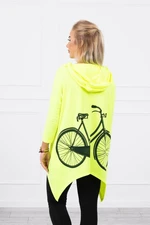 Sweatshirt with yellow neon print for cycling