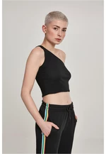 Women's cropped asymmetrical top black