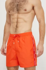 Plavkové šortky Calvin Klein oranžová farba, KM0KM00955
