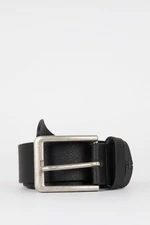 DEFACTO Men Faux Leather Rectangle Buckle Jean Belt