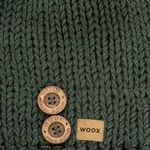 Čepice WOOX Dark Olive Button Beanie