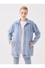 LC Waikiki Women's Shirt Collar Plain Jean Jacket