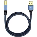 USB 2.0 prepojovací kábel [1x USB 2.0 zástrčka A - 1x USB 2.0 zástrčka B] 50.00 cm modrá pozlátené kontakty Oehlbach USB