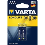 Batéria alkalická Varta Longlife AAA, LR03, blistr 2ks (4103101412) mikrotužkové batérie AAA (LR03) • nenabíjacie • napätie 1,5 V • alkalické • vhodné