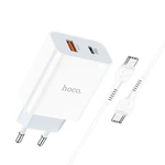 HOCO C97A 2-Port USB Charger 20W USB-C & 18W USB-A Wall Charger Adapter Support PPS/QC/FCP/AFC Fast Charging For iPhone