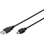 USB 2.0 kabel Digitus AK-300108-010-S 1.00 m, černá