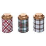 Súprava 3 kovových úložných dóz Villa d'Este Tartan, ø 10 cm