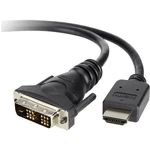 Belkin DVI / HDMI káblový adaptér #####DVI-D 18+1pol. Stecker, #####HDMI-A Stecker 3.00 m čierna F3Y005BT3M pozlátené ko