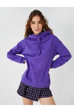 Koton Oversize Hooded Basic Sweatshirt Fleece Inner