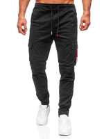 Pantaloni joggers cargo negri Bolf R8702