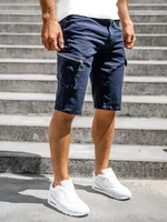 Pantaloni scurți bleumarin cu curea Bolf R88204