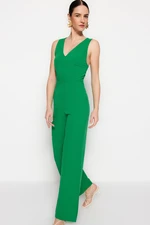 Trendyol Green Belted Maxi Woven Overalls