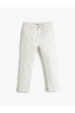 Koton Jeans with a comfortable fit are Pockets. Cotton - Mom Jeans with an Adjustable Elastic Waist.