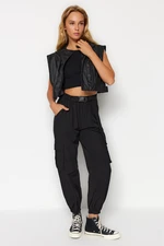 Trendyol Black Woven Cargo Trousers with Pocket