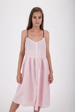 Tommy Jeans Dress - TOMMY HILFIGER TJW SUMMER BUTTON THRU DRESS pink