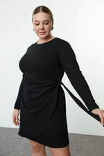 Trendyol Curve Black Camisole Knitted Plus Size Dress