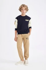 DEFACTO Boy Printed Elastic Waist Leg Pocket Thick Jogger Sweatpants