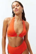 Trendyol Red Triangle Accessorized Bikini Top