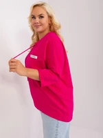 Fuchsia asymmetrical blouse in a larger size