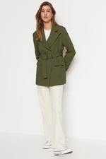 Trendyol Khaki Regular Lined Binding Detailed Woven Blazer Jacket