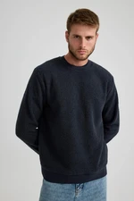 DEFACTO Regular Fit Crew Neck Basic Plain Plush Sweatshirt