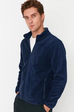 Trendyol Indigo Regular/Normal Cut Zippered Warm Thick Anti-pilling Fleece Sweatshirt