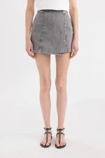 DEFACTO High Waist Mini Jean Shorts Skirt