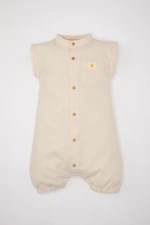 DEFACTO Baby Boy Newborn Linen Sleeveless Jumpsuit