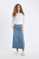 DEFACTO Fashion Fit Pocketed Maxi Jean Skirt