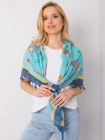 Blue scarf with color print