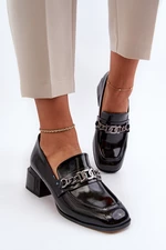 Patent leather pumps, black S.Barski