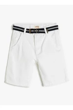 Koton Normal Waist Normal White Boy Shorts 3skb40015tw