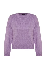 Trendyol Lilac Wide Fit, jemný textúrovaný základný pletený sveter