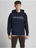 Dark Blue Patterned Hoodie Jack & Jones Neo - Men