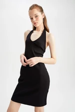 DEFACTO bodycon Sleeveless Mini Short Sleeve Knitted Dress