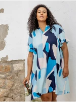 Blue Ladies Patterned Dress Fransa - Women