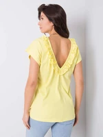 Yellow blouse with neckline on back