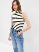 Black and white women's striped tank top GAP