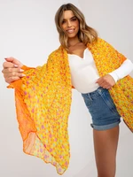 Yellow and orange patterned viscose scarf