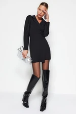 Trendyol Black Button Detailed Mini Woven Jacket Woven Dress