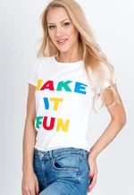 Women's T-shirt "Make it Fun" - white,