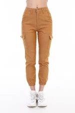 BİKELİFE Camel Cargo Pocket Gabardine Trousers