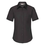 Black Poplin Shirt With Short Sleeves Fruit Of The Loom