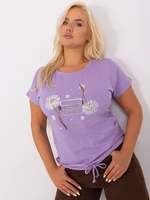 Light purple cotton blouse of larger size