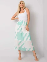 Isidora green pleated maxi skirt