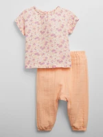 A set of girls' T-shirt and pants in apricot and pink GAP