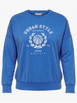 Blue sweatshirt with print ONLY CARMAKOMA Mille - Women