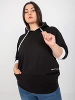 Black plus size sweatshirt with pockets